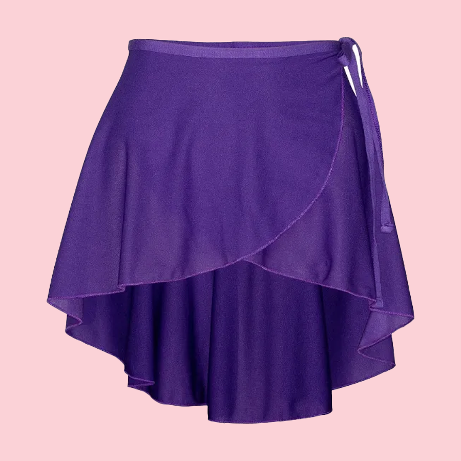 WRAP OVER CREPE PURPLE BALLET SKIRT