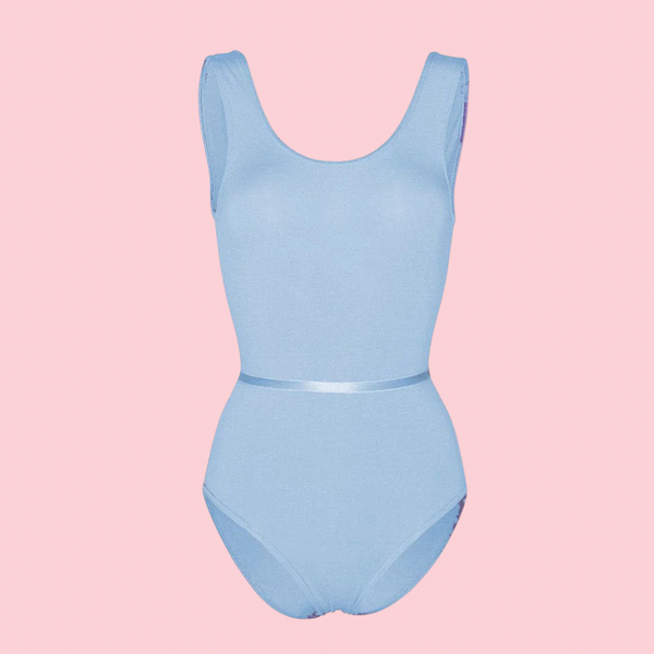 Starlite Pale Blue Sleeveless Ballet Leotard with Waist Belt