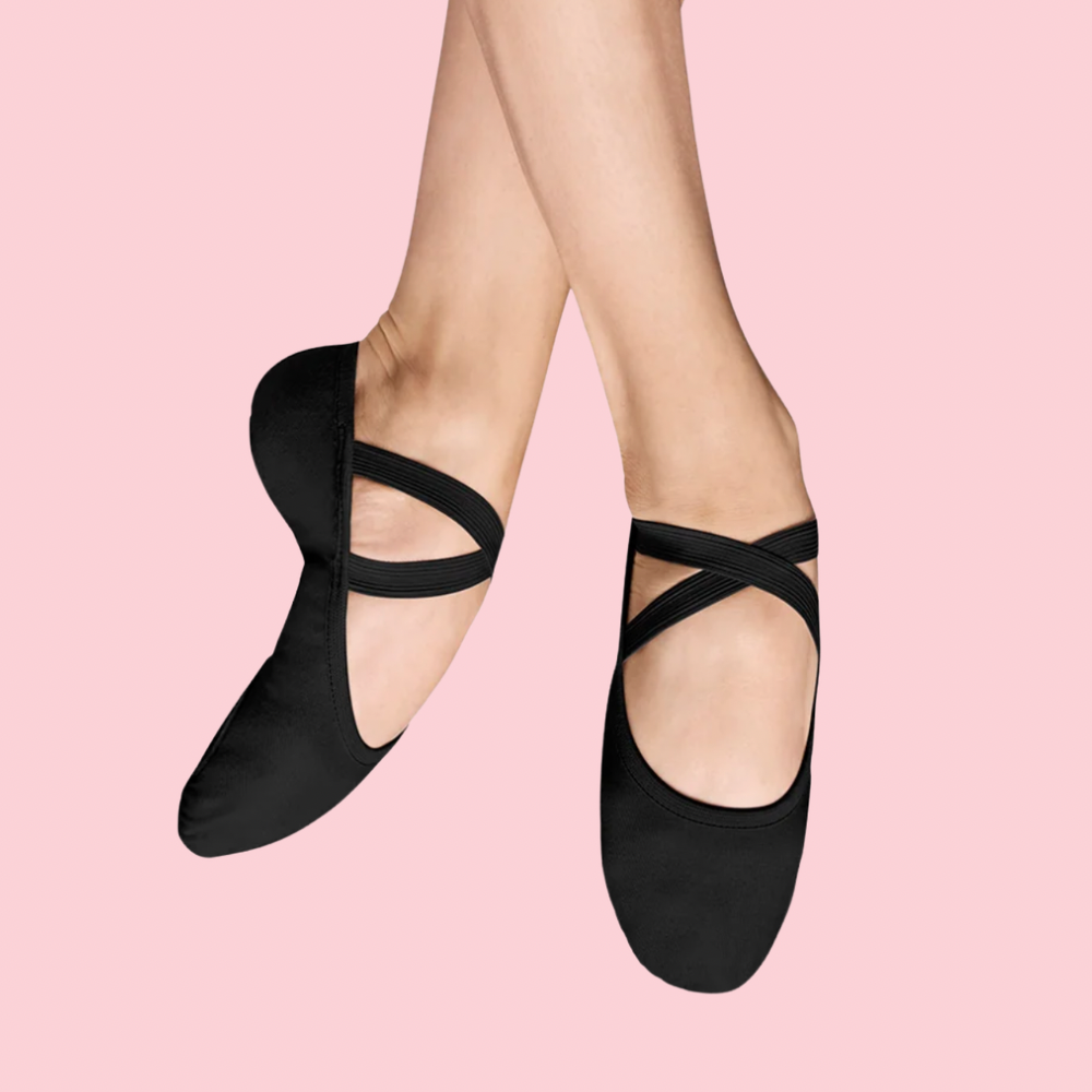 BLOCH PERFORMA STRETCH CANVAS BLACK SPLIT SOLE BALLET SHOE