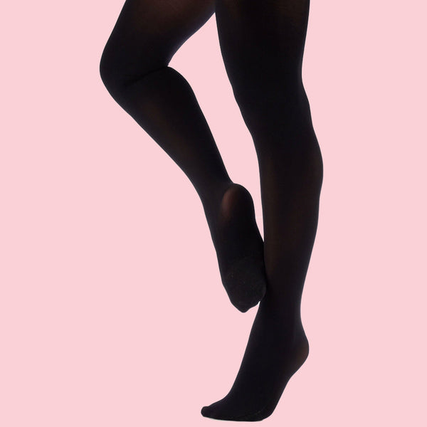 SILKY CHILDREN'S BLACK FOOTED TIGHTS
