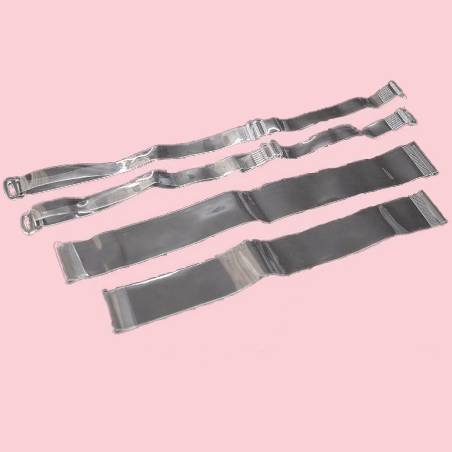 Silky seamless clear back dance bra transparent adjustable straps